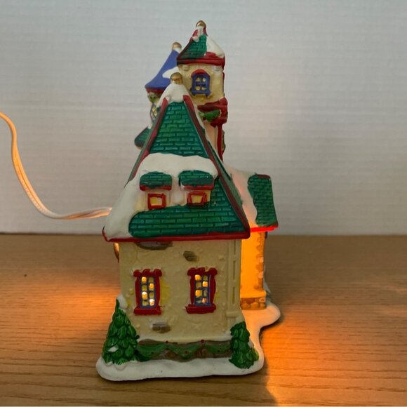 Vintage Enchanted Christmas Village Toy Shop Village Scene Lighted Window Scene - Picture 3 of 12